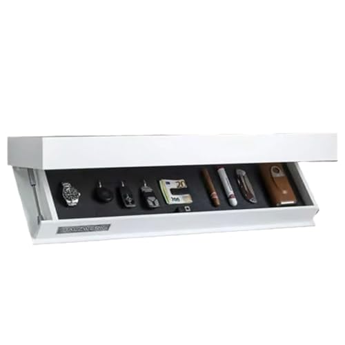 Armario secreto con compartimento oculto para muebles con estante flotante oculto, solución de almacenamiento para sala de estar u oficina (blanco)