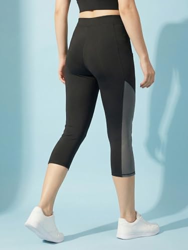 Image of BLINKIN Women's 3 /4 Gym Wear Tights for Women with Side Pockets : Perfect for Active Wear, Yoga & Cardio Workouts - The Ultimate Gym Pants for Woman Workout (Capri-258)