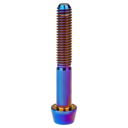 Image of Titanium Ti Bolt M5x9 16 18 20 25 30 35 40 45 50 55 60mm Tapered Head Screws Pack of 4 (M5x40mm, Burnt Blue)