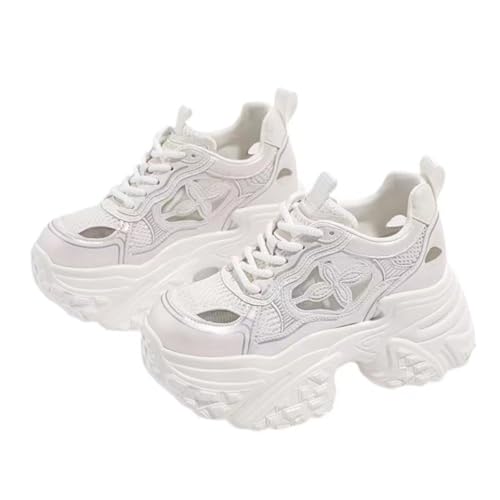 Chunky Sneakers for Women & Girls Mesh Walking Shoes with 3.9-Inch Thick Sole for Summer