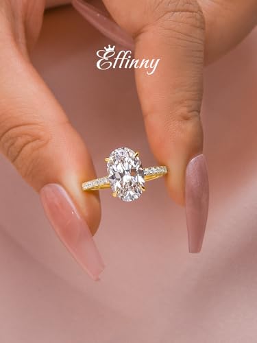 3.5ct Elongated Oval Cut Engagement Ring,No Tarnish Yellow Gold Plated 925 Sterling Silver Simulated Diamond Promise Ring2