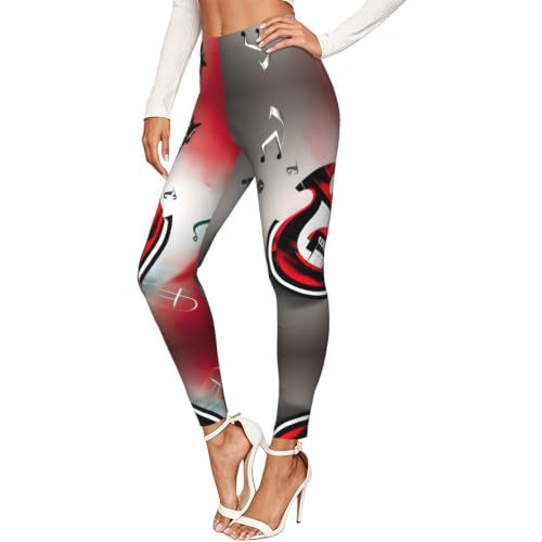 Leggings con estampado de música para mujer mallas de tacto suave para uso diario
