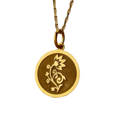 Cadena de 45 cm con medalla de flor para looks diarios de mujer