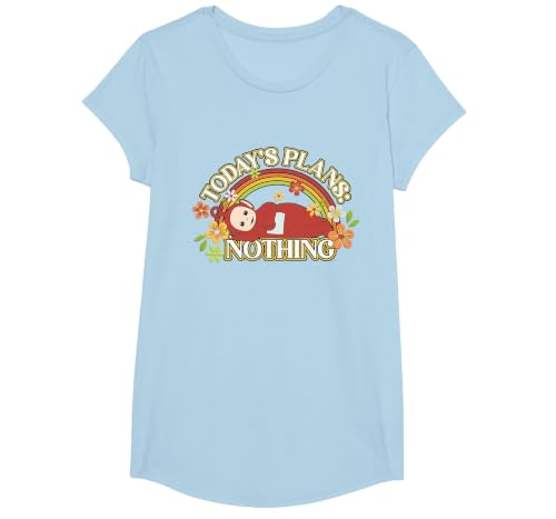 Teletubbies Today's Plans Nothing Po Vintage Floral T-Shirt, Girls, Baby Blue, Large