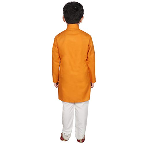 Image of SG YUVRAJ Raw Silk Kurta Set for Boys