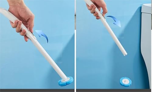 YUKORT Nieuwste wandgemonteerde wegwerptoiletborstelreinigingsset met 24 wegwerptoiletborstelvullingen,Blauw,One Size - Image 7