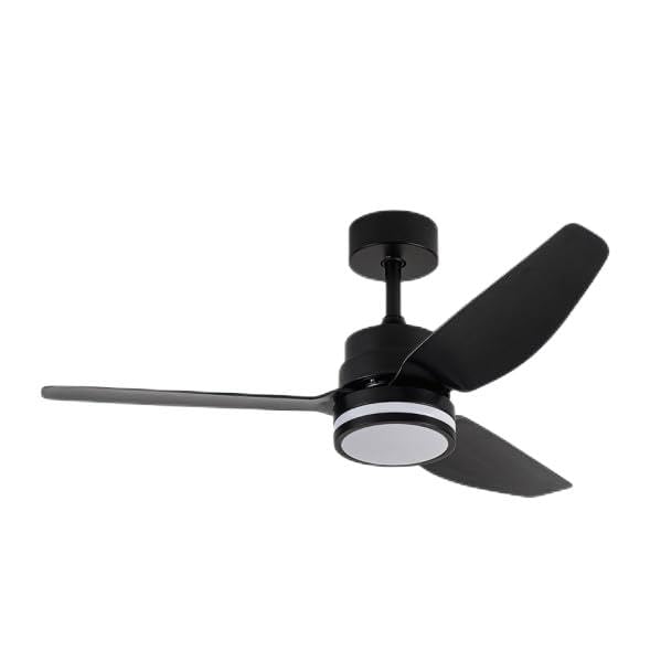 Brightium Ventilador DC 20W, 3 aspas, 6 velocidades, 3000-4000-6500K, 2350lm, control remoto, memoria y temperatura, ideal para climatización.
