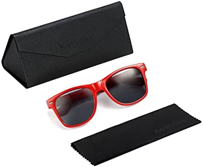 Komonee Drifter Sunglasses Set With Black Folding Case and Cleaning Cloth Classic Style Retro Sun Shades UV400 Protection Unisex For Men Women Golf Cycling Sports Fishing