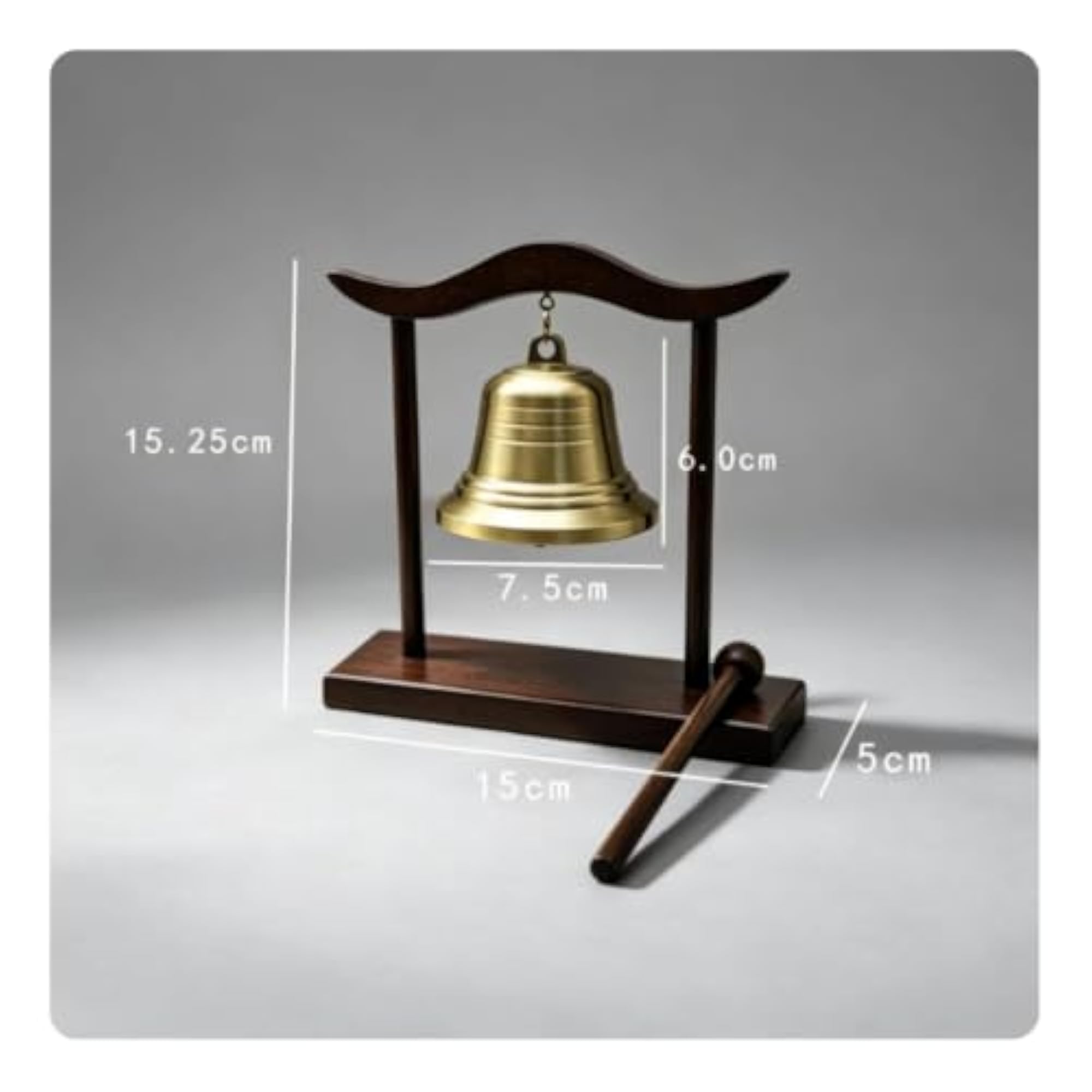 Hanging Brass Bell with Stand, Mindful Meditation Gift