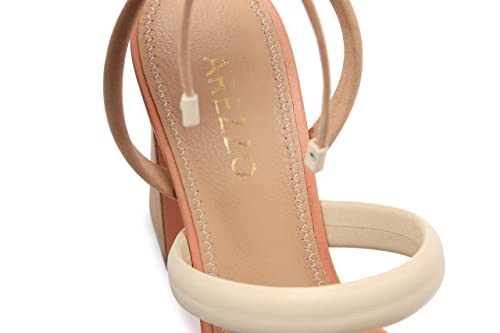 Arezzo Women's Lenny High Block Heels Sandal, Sesame, Size 9 #TOP5
