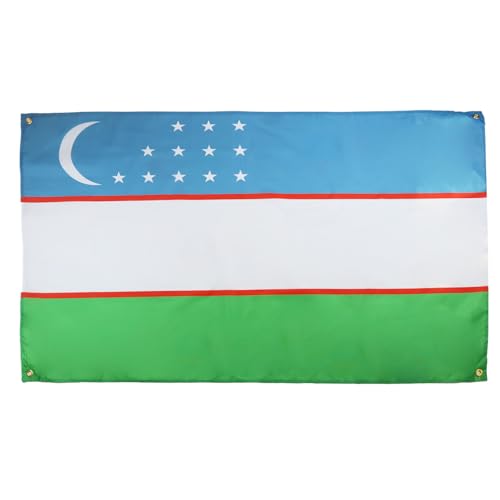 AZ FLAG Drapeau Ouzbékistan 150x90 cm avec 4 oeillets, Pavillon Ouzbek pour balcon ou mur