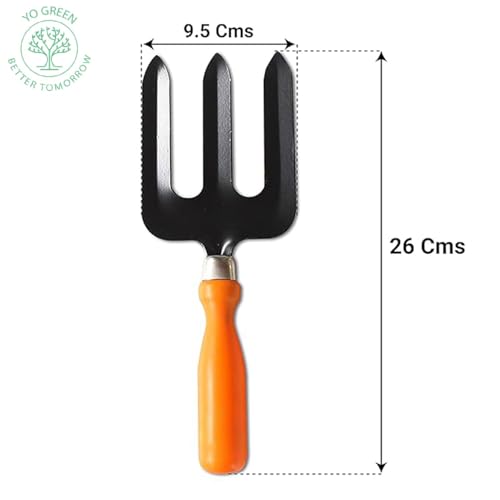 Image of Yo Green Gardening Hand Fork Tool for Digging, Pot Mixing, Weeding, Gardening for Home Garden, Durable Plant Tool Kit, Good Grip (Garden Fork)