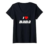 Womens I love BABA - stock ticker gifts V-Neck T-Shirt