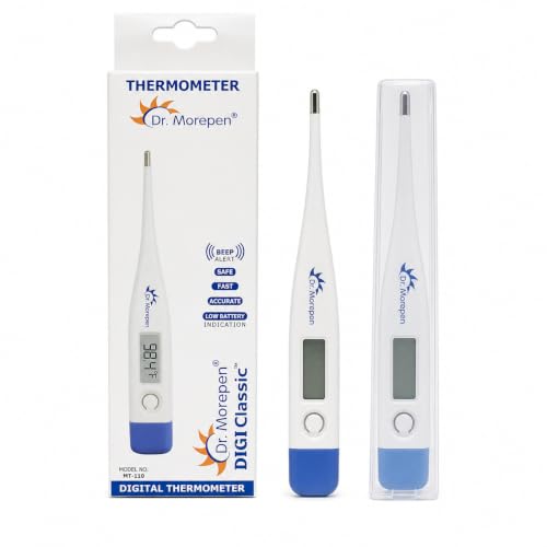 Dr. Morepen MT-110 Digital Thermometer with Fast Reading, Beep Alert, Low Battery Indication, Safe and Accurate Temperature Measurement