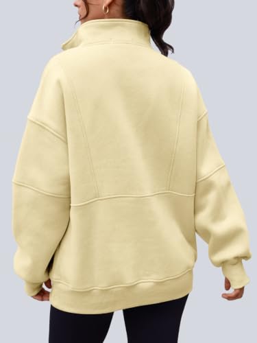 Image of AUTOMET Women's Quarter Zip Oversized Sweatshirt Fleece Mock Neck Pullover