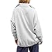 Oversized Sweatshirt for Women Quarter Button Pullover Retro Collared Shirts Long Sleeve, Fashion, Plus Size, Trendy Light Grey