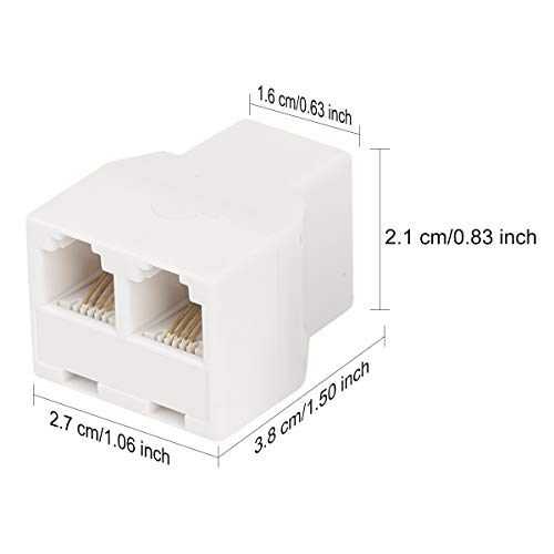 Image of Uvital RJ11 6P4C 1 Female to 2 Female Telephone Line Splitters, Telephone Landline Cable Connector and Separator(White,4 Pack)