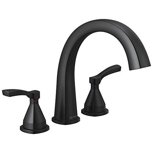 Delta Stryke Roman Tub Faucet Matte Black Deck Mount Bathtub Faucet Matte Black T2777-BL (Valve Sold Separately)