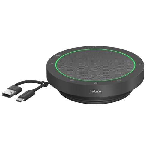 Jabra Speak2 40 Viva Voce Portatile, 4 microfoni, cancellazione del rumore, altoparlante full range da 50 mm, audio a banda larga, connessioni USB A e USB C - Certificato MS Teams - Grigio scuro