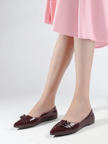 Image of Sukun Womens Sukun Fbl 3l Women's Bellies Flats Lightweight, Comfortable Slip-on Pointed Toe Shoes Ballet Flat