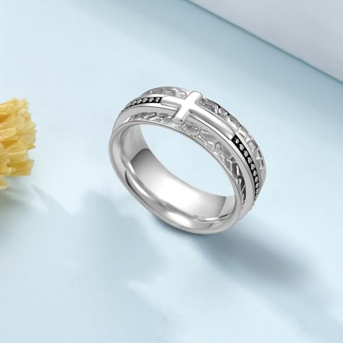 Anxiety Ring 925 Sterling Silver Cross Anxiety Ring Anxiety Jewelry Gifts for Men Women2