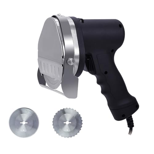 Tasofac Electric Kebab Slicer, 80W Electric Kebab Meat Knife 304 Stainless Steel Portable, with Two Blades (Disc + Gear); 2800-3000r/min, Blade Protector, Adjusted Thickness 0-8mm.