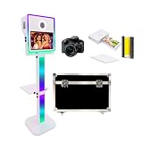39,6 cm (15,6 Zoll) Touchscreen, DSLR-Fotokabine, integrierter Mini-PC, Ringlicht und Flugtasche, Spiegel, Fotokabine, Selfie, tragbare Photobooth-Maschine für Veranstaltungen, Verleih-Partys (Weiß