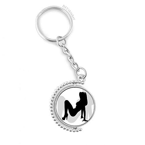 Porte-clés rotatif femme multicolore DIYthinker anneau keyholder 1,2 x 3,5 pouces