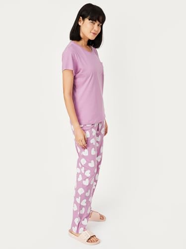 Image of Max Women's Printed Round Neck Half Sleeve Cotton Pyjama Set