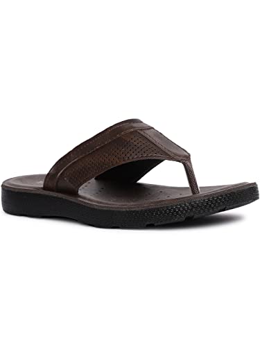 Image of Bata Men Casual flip flop thong slipper - Dark Brown