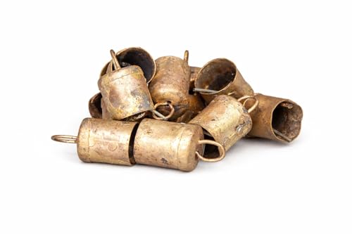 India Arts One Dozen 1 inch high Tin Bells with Metal Striker Wedding Patio Church Bell