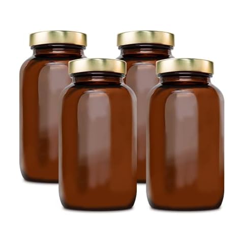 Nature Basics® Vorratsdosen Glas Set | Braungläser mit Gewinde und dicht schließendem Aludeckel | zur Aufbewahrung von Lebensmitteln & Kosmetikartikeln | Luftdicht - Spülmaschinenfest Cover
