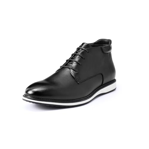 Allthemen Chaussures à Lacets Homme Montantes Oxfords Derbies Ville Elégante Sneakers Sportif Moda Noir 44