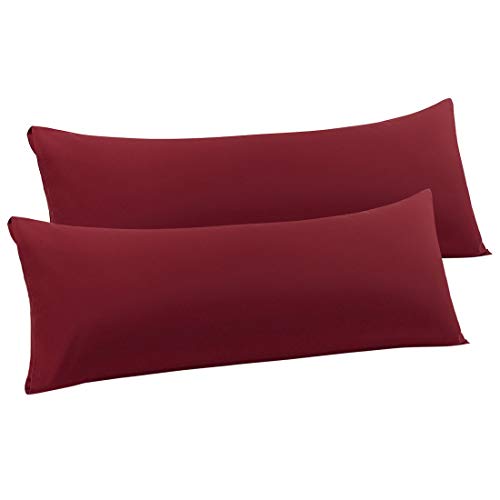 Taie d'oreiller de corps bordeaux 50x137 cm en microfibre lot de 2 - 2