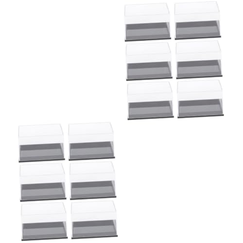 RORPOIR 12 Pcs Mineral Specimen Box Storage Bins Display Cabinet Clear Specimen Display Cases Transparent Rock Display Case Transparent Storage Container Practical Specimen Display Case