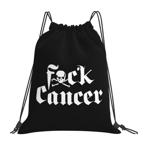 Fuck Cancers Drawstring Backpack Bag Sport Gym Sackpack for Men Women