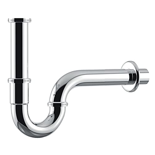 VARIOSAN Universal Röhrensiphon/Siphon für Waschbecken PLUS 14993, 1 1/4' x 32 mm, Edelstahl, verchromt
