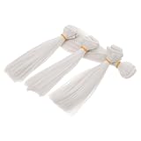 TEHAUX 4 Stück Teiliges Gerade Hochtemperaturfaser Perücke DIY Puppenhaarverlängerung für Figurenhandwerk und Puppenrestaurierung
