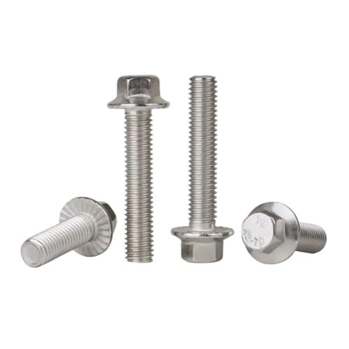 Tornillo de brida dentada de acero inoxidable 304 con agarre antivibración de 2 pulgadas
