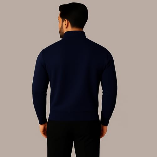 Image of Mack Jonney Men's Fleece Half-Zip High Neck Sweatshirt | Warm & Stylish Winter Wear -M4380