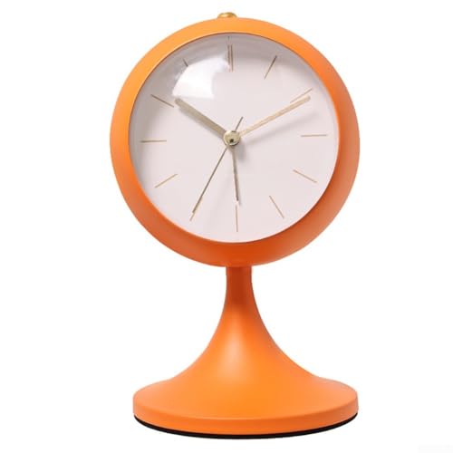 Marchfunny Elegante reloj despertador de metal con esfera luminosa, diseñado para estabilidad y uso diario en tu hogar (naranja)
