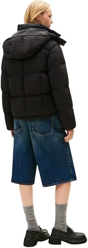 Tommy Jeans Women's Alaska Grid Down Puffer Jacket with Hood, Black (Black), S - Image 2