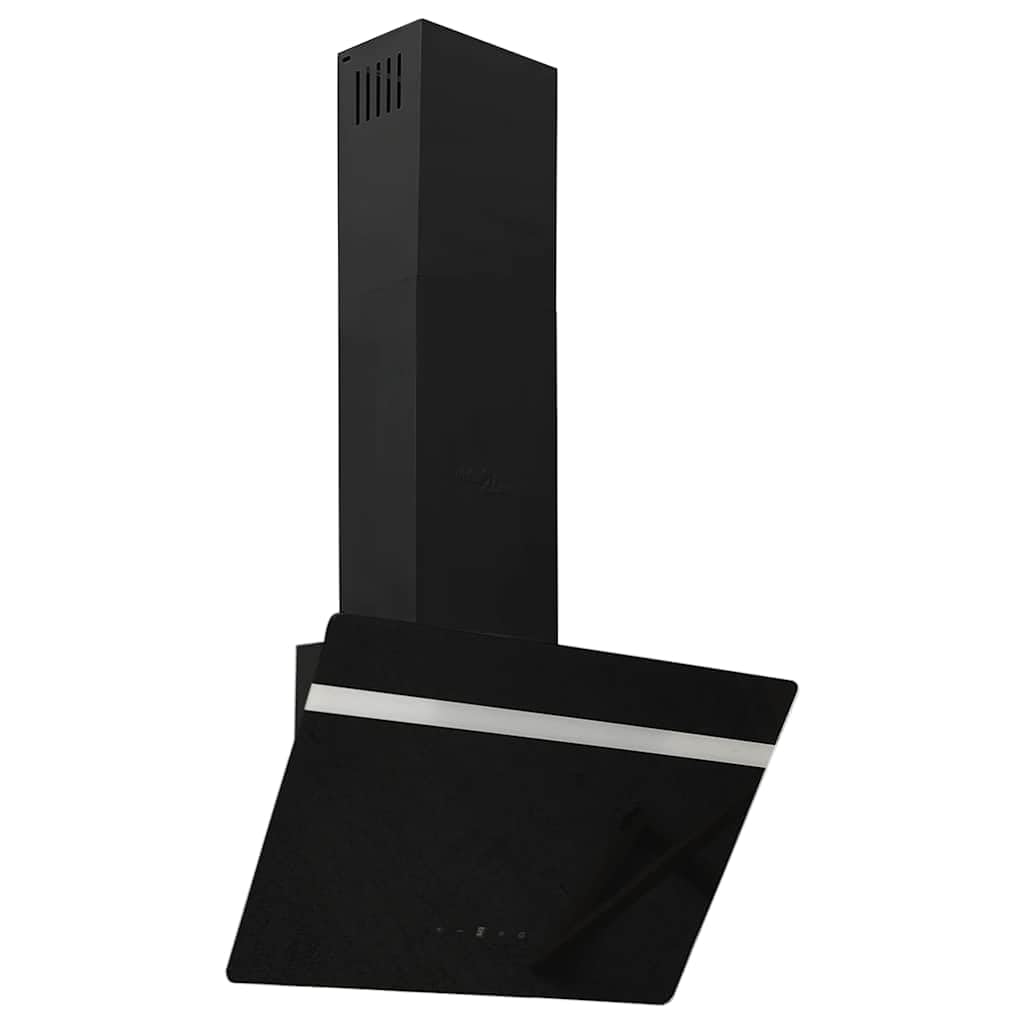 vidaXL Ścienny okap kuchenny, 60 cm, stal i hartowane szkło, czarny