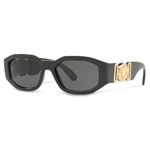 YouthMall Retro Rectangle Sunglasses for Women Men Trendy Thick Square Sun Glasses 90s Vintage Black Shades (Black/Gold/Grey)