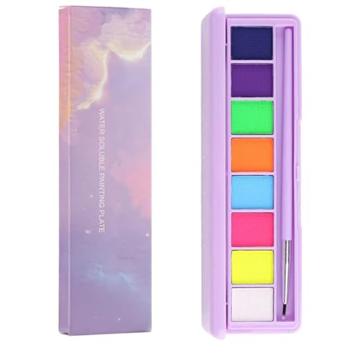 Go Ho 8 Colors Water Activated Eyeliner Palette,High Pigment Bright Vibrant Fluorescent Rainbow