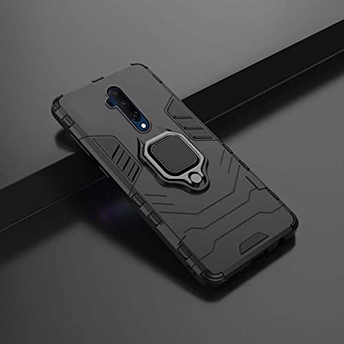 Image of Pikkme D5 Tough Armor Bumper Back Cover Case for Oneplus 7T Pro |Ring Holder & Kickstand in-Built (Black)