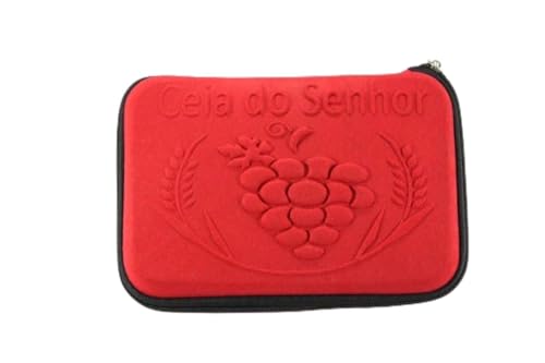 Estojo Santa Ceia Portátil, Kit Completo com Zíper, Material EVA e Tecido Termo Moldado, 9,5 x 14 x 4 cm, Bandeja Interna, Disponível em Várias Cores (Vermelho)