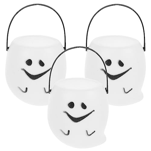 ibasenice Halloween Candy Bucket Halloween Candy Holder Cute Ghost Candy Bucket Trick or Treat Bucket Ghost Candy Bowl Decor for Halloween Party