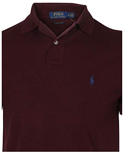 Image of Polo RL Men's Custom Slim Fit Mesh Pony Shirt (Small, Wine)