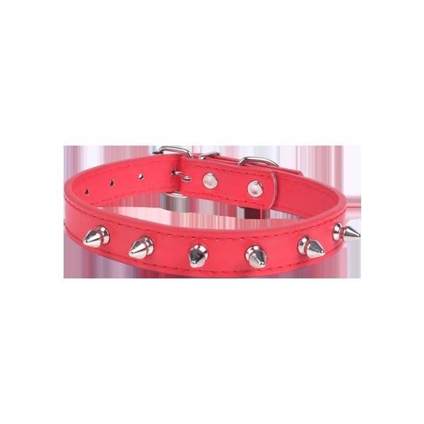 PU Cat Collar with Rivets, Adjustable and Strong, Ideal for Pet Identification and Security, Monochrome